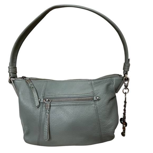 The Sak Handbags - The Sak Sequoia Leather Hobo Shoulder Bag Satchel Pocket Book Gray Blue Gunmetal